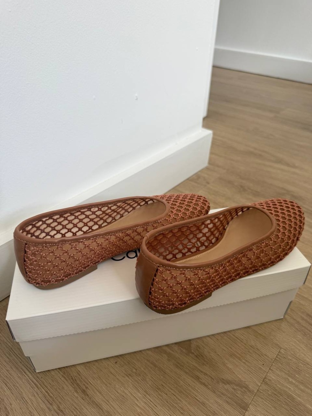 Calvin Klein Woven Slip-On Flats in Copper